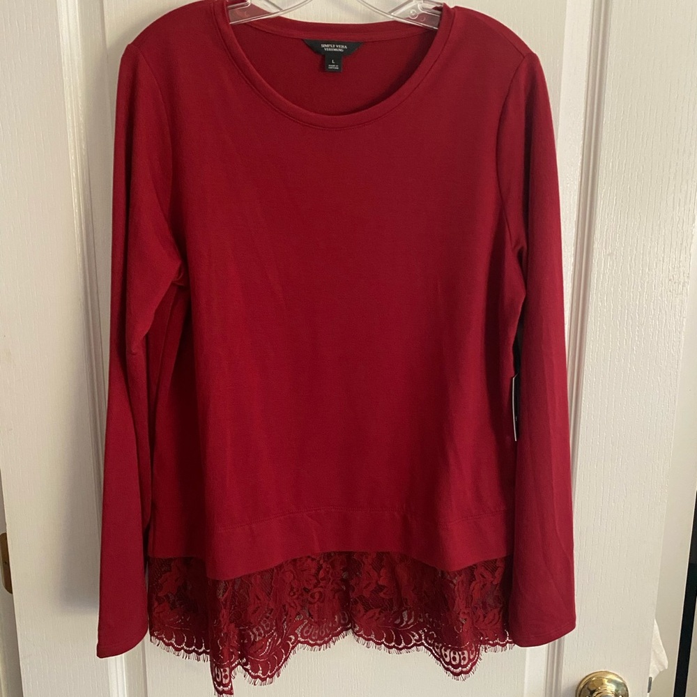 Vera Wang Lace Hem Top
